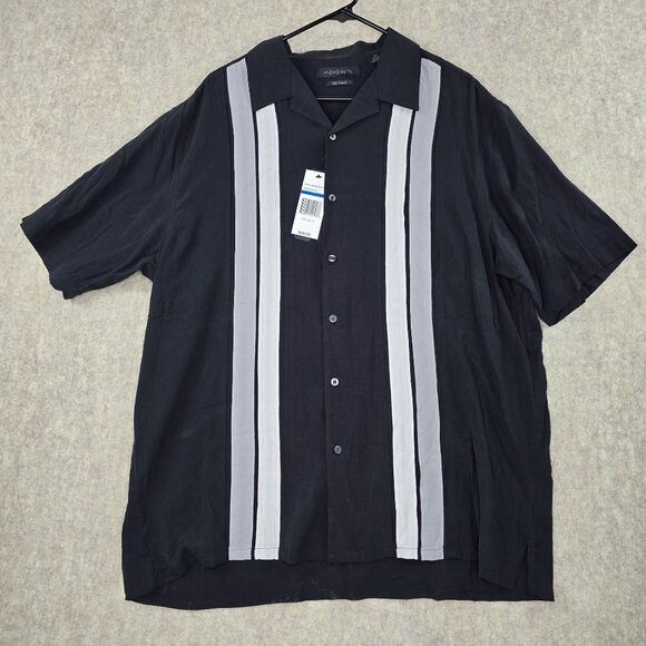 Axist Other - Axist Mens XL Black Silk Touch Shirt With Vertical Stripes